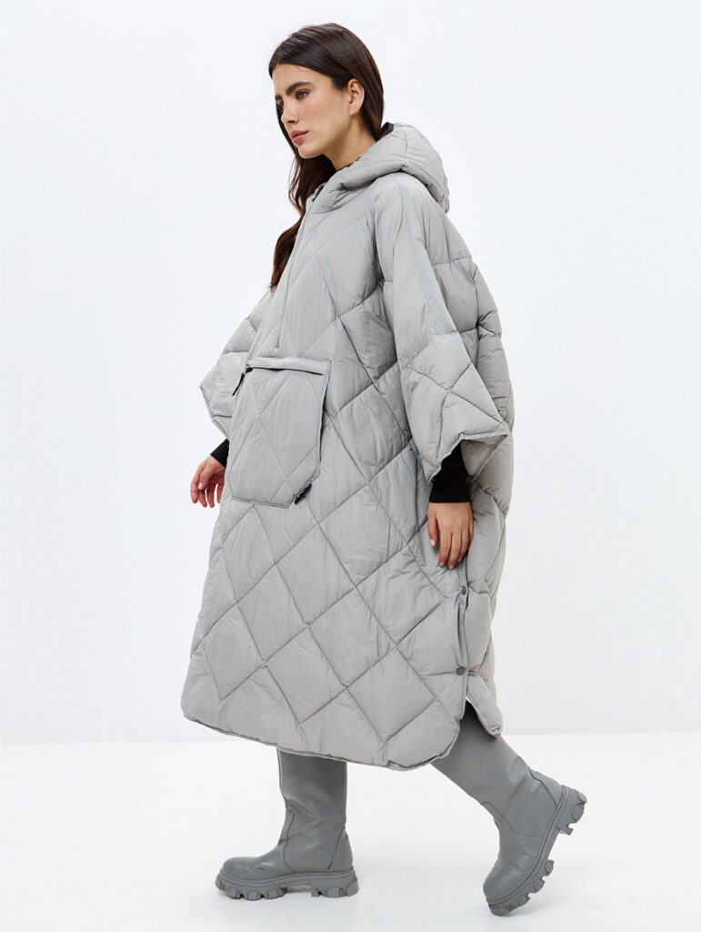 Утеплённое пончо 3 в 1 Shikotan gray unisex