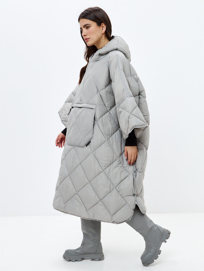 Утеплённое пончо 3 в 1 Shikotan gray unisex