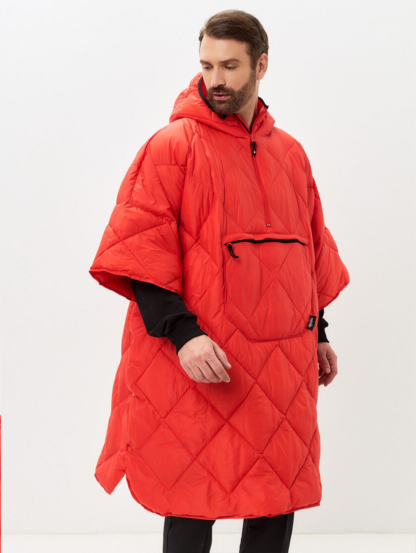 Утеплённое пончо 3 в 1 Shikotan red unisex man