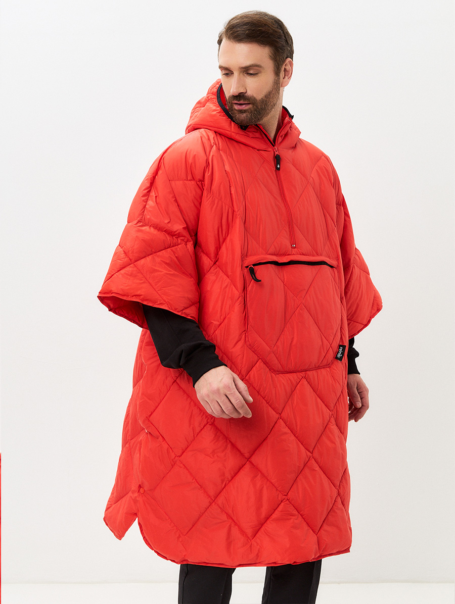 Утеплённое пончо 3 в 1 Shikotan red unisex man