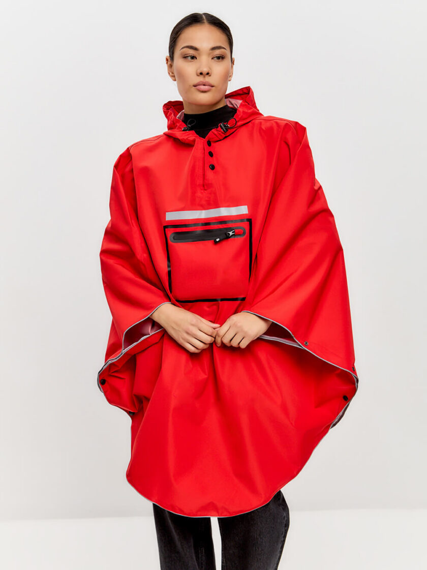 Дождевик-пончо красный Red Gamp membrane